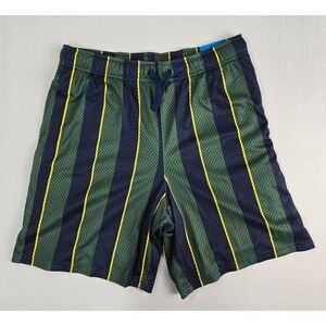 DSG Boys Mesh Gym Shorts Green Navy Blue Striped Athletic Fit Size XL NWT